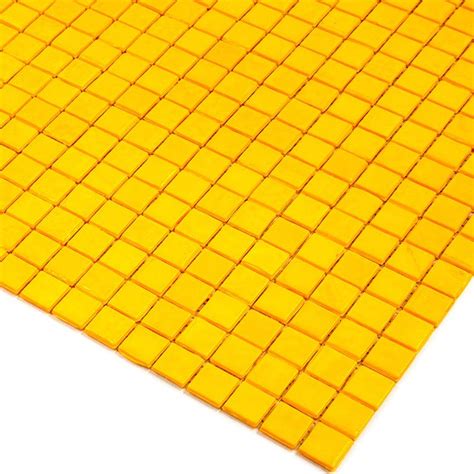 Bright Mustard Yellow Squares Glass Pool Tile Bold And Colorful