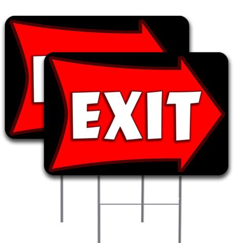 EXIT ARROW 2 Pack Double-Sided Yard Signs 16" x 24" with Metal Stakes (Made in Texas)