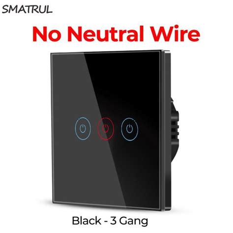 Gang Switch Black Interrupteur Mural Capteur Tactile Pas Besoin