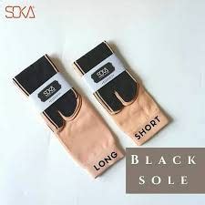 Jual Soka Kaos Kaki Wanita Jempol Polos Telapak Hitam Warna Coklat