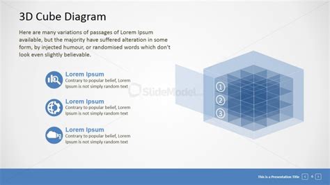 Three Layers Twenty Seven Cells 3D Shape For PowerPoint SlideModel