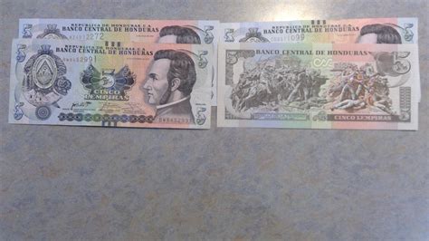 Different Honduras Lempira Bank Notes Bu Au