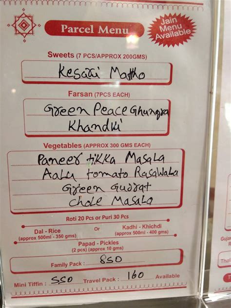 Menu At Kansar Pure Veg Thali Mumbai