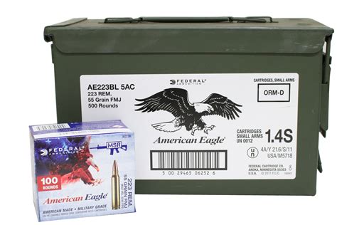 Federal 223 Rem 55 Gr Fmj 500 Rounds With Ammo Can Sportsman S Outdoor Superstore