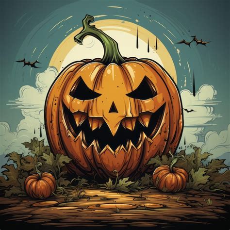 Premium AI Image | Illustration Halloween Pumpkin art design