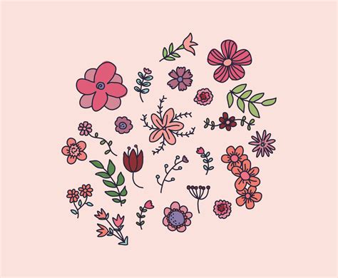 Colorful Flower Doodles