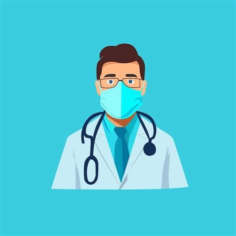 Portrait De M Decin Mature Avec Vecteur De Lunettes Vecteur Premium