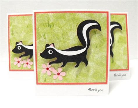 Skunk Thank You Note Cards Set Of 4 Etsy Thank You Note Cards Note Cards Card Set