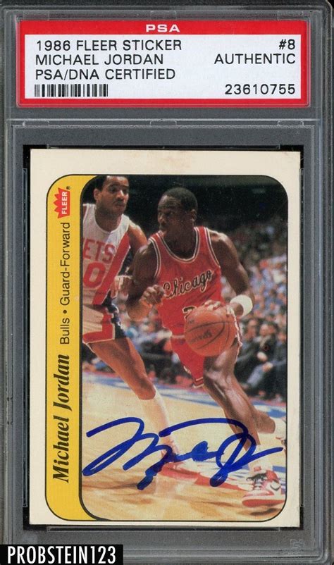 Lot Detail Michael Jordan Signed Fleer Sticker Rookie Card