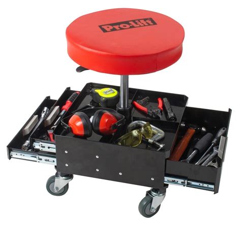 Pro-Lift 300lbs Capacity Pneumatic Chair With 3 Tool Drawers