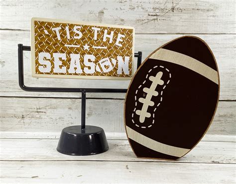 agd fall decor football touchdown reversible  zone sign tier tray