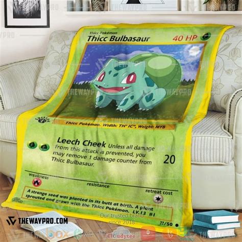 HOT Anime Pokemon Thicc Bulbasaur Blanket Express Your Unique Style With BoxBoxShirt