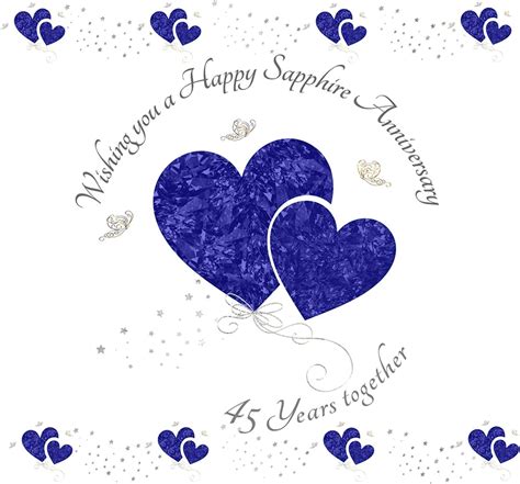 Sister And Brother In Law 45th Wedding Anniversary Card Sapphire