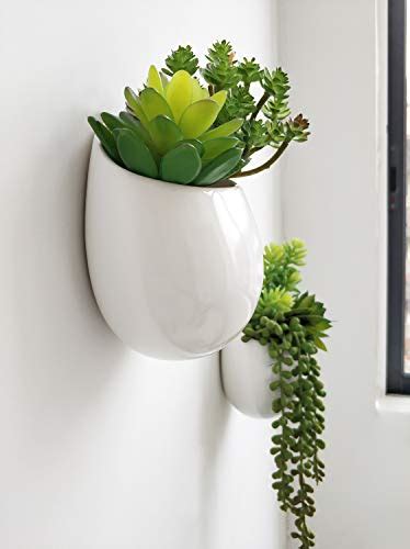 Mkono Wall Planter with Artificial Plants, Decorative Potted Fake ...