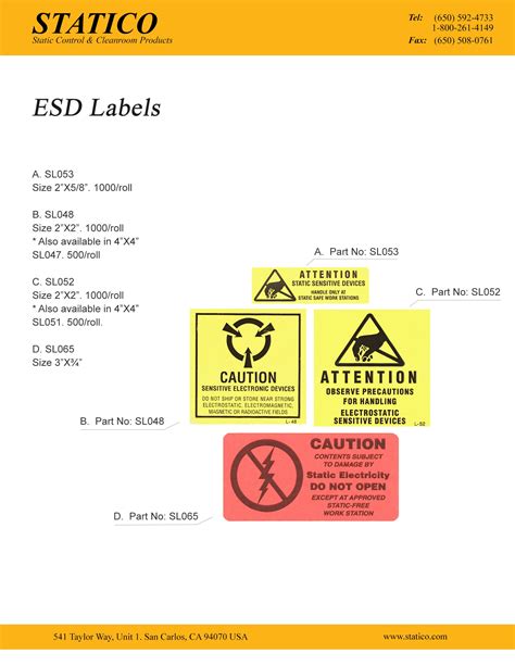 ESD Labels | ATTENTION & CAUTION Labels | STATICO | STATICO