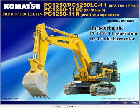 Komatsu Pc1250 11 Excavator Product Bulletin Cen00904 01 Pdf