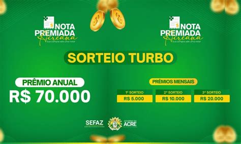 Nota Premiada Acreana terá sorteio prêmio anual de R 70 mil