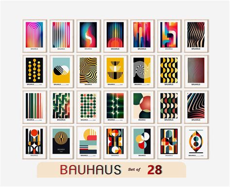 Bauhaus Printable Exhibition Poster Bundle Set Of 28 Mid Etsy