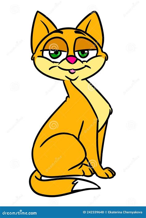 Cat Animal Smile Illustration Cartoon Character Stock Illustration ...