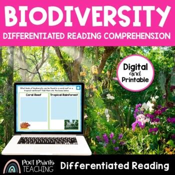 Biodiversity Reading Activity Diversity Of Life By Poet Prints Teaching