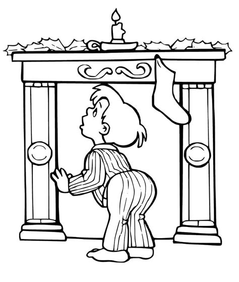 Fireplace Coloring Pages Coloringlib