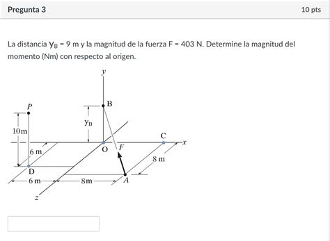 Resuelto La Distancia Yb M Y La Magnitud De La Fuerza F Chegg