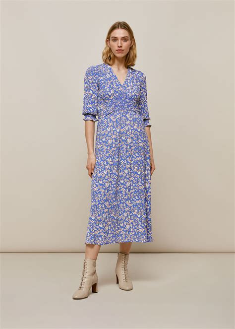 Bluemulti Wheat Floral Shirred Dress Whistles