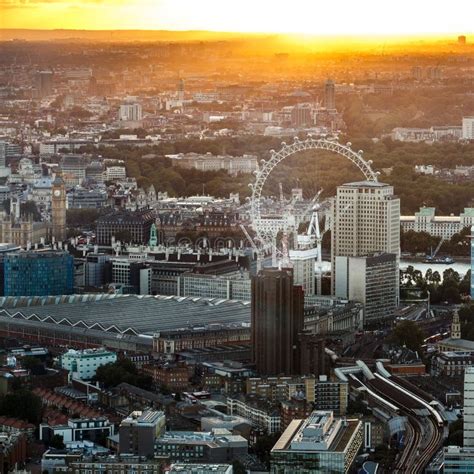 London Eye And Big Ben By The River Thames From Above Stock Photo