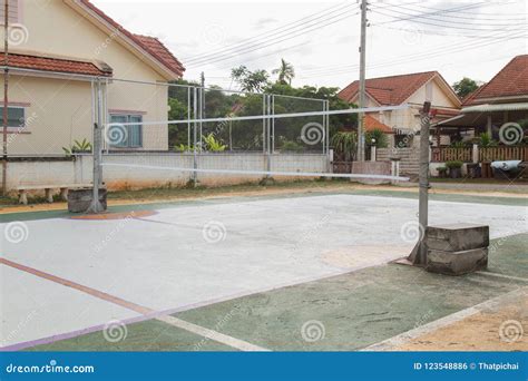 Sepak-takraw Court at Center of Village Stock Photo - Image of play ...