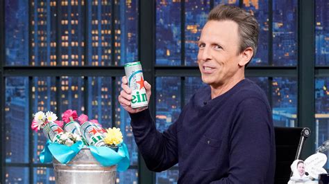 Watch Late Night With Seth Meyers Highlight Seth And Lutz Share A Bucket Of Heineken Silver In