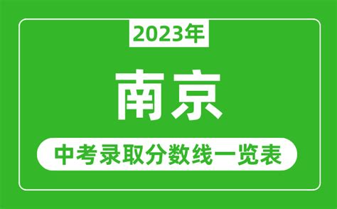 2023年南京中考录取分数线南京市各高中录取分数线一览表4221学习网