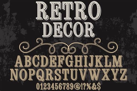 Premium Vector Vintage Typography Alphabetical Graphic Style Retro Decor