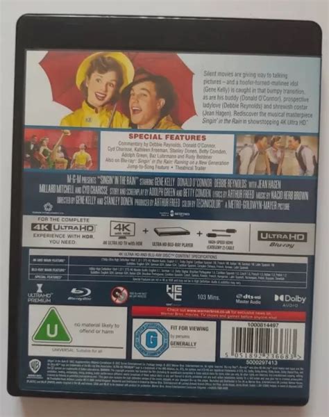 SINGIN IN THE Rain 4K UHD Blu Ray Ultra HD Movie DVD 2 Discs Free UK