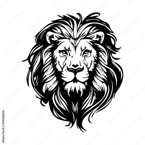 Lion Face Silhouettes Lion Face Svg Black And White Lion Vector Stock