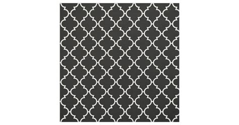 Black White Quatrefoil Pattern Fabric Zazzle