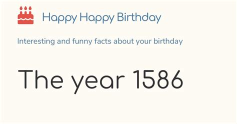 The year 1586: Calendar, history and birthdays
