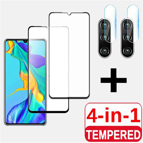 4 In 1 Screen Protector For Huawei P40 P30 P20 Lite Camera Lens Tempered Glass For