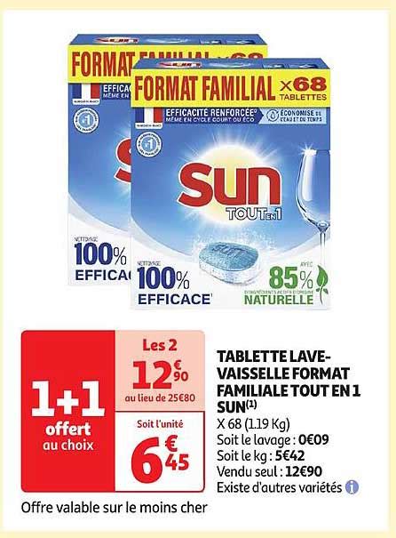 Promo Tablette Lave Vaisselle Format Familiale Tout En Sun Chez