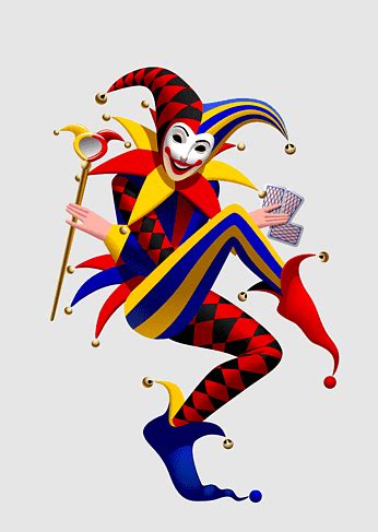 a clown with a hat and holding a cane in his hand, is jumping through ...