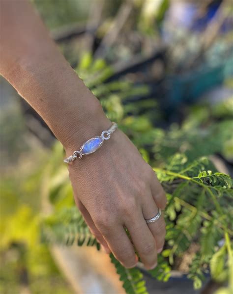 Rainbow Moonstone Bangle Ozmomo Jewellery