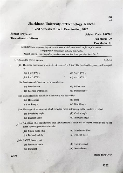 jut btech  semester question papers