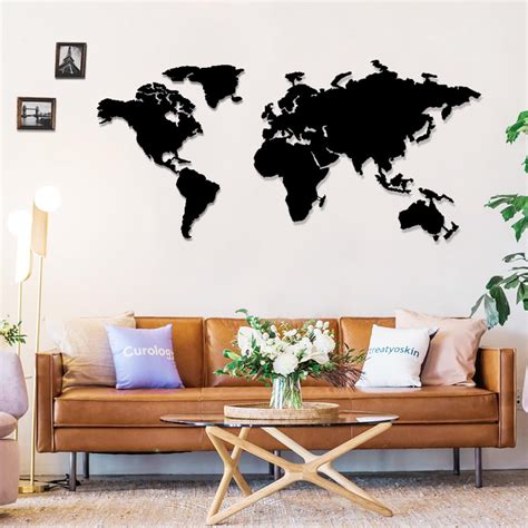 Metal World Map Metal Wall Decoration Metal Wall Art Etsy Israel Artofit