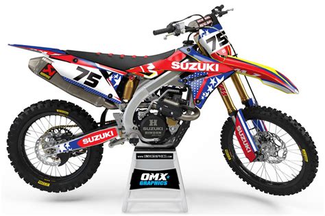 Custom Suzuki Motocross Graphics Kit Bold 2 Omxgraphics