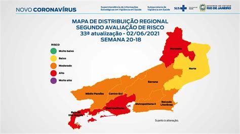 Mapa da Covid 19 mostra que RJ tem 3 regiões risco alto para doença