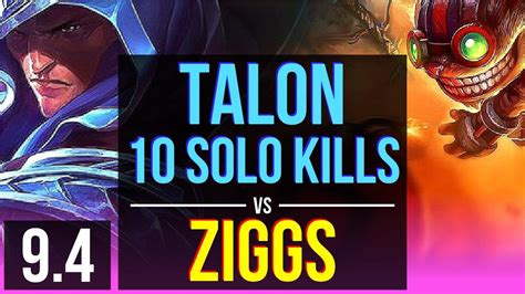 TALON Vs ZIGGS MID 3 Early Solo Kills 10 Solo Kills KDA 17 2 4