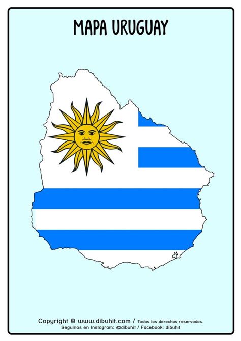 Mapa Uruguay Con Bandera Dibuhit