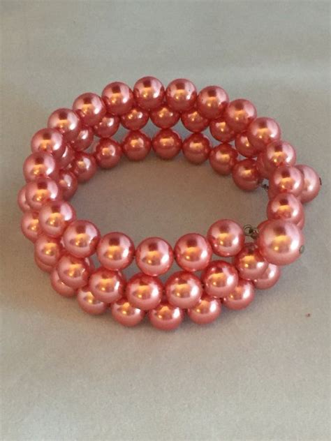 Vintage Pink Pearl Wrap Around Bracelet