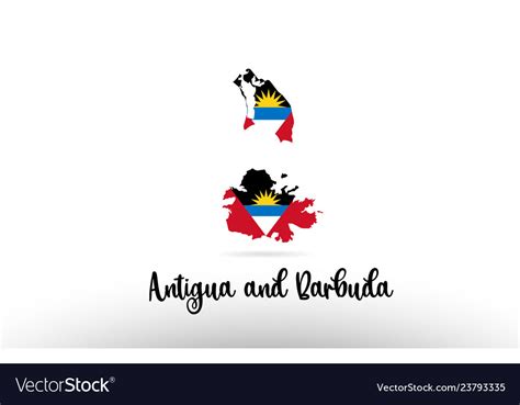 Antigua And Barbuda Country Flag Inside Map Vector Image