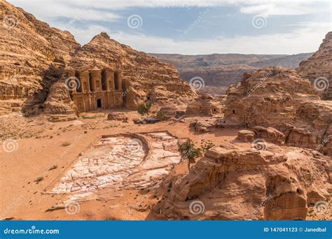 Petra Monastery from Distance, Wadi Musa, Middle East, Jordan Stock ...