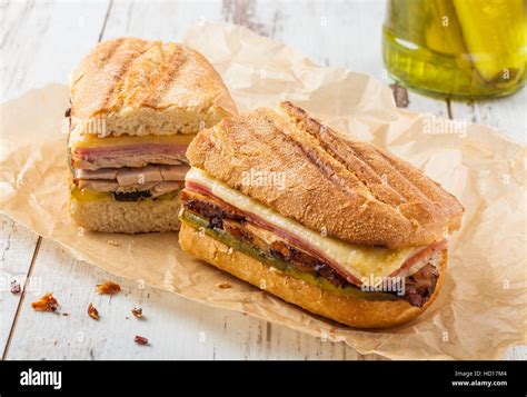 Cubanito Traditional Cuban Sandwich With Ham Pork And Cheese Stock